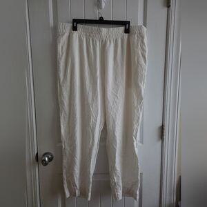 Old Navy Women's White Linen Pants Sz XL